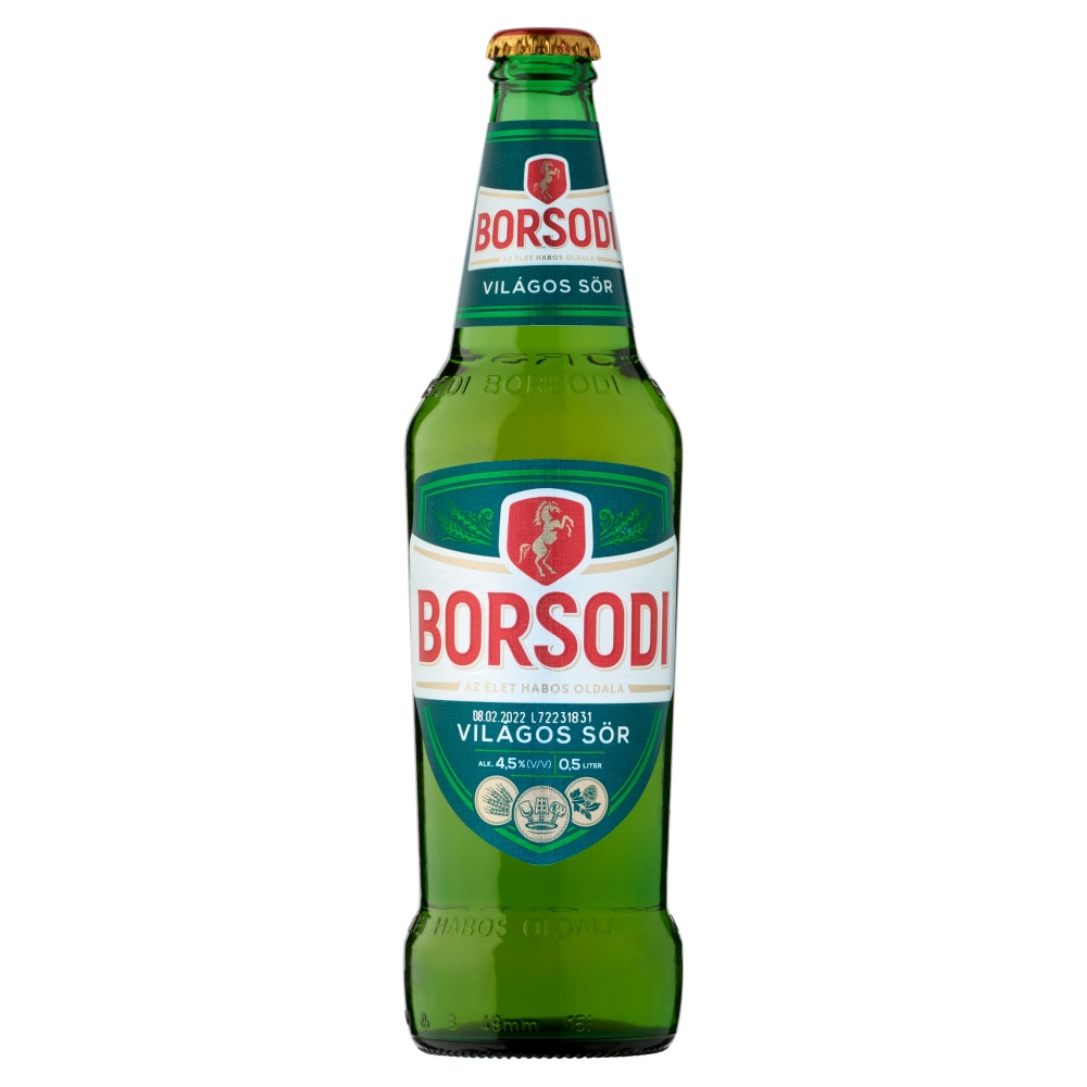 Borsodi 0.5l üveges sör vv.