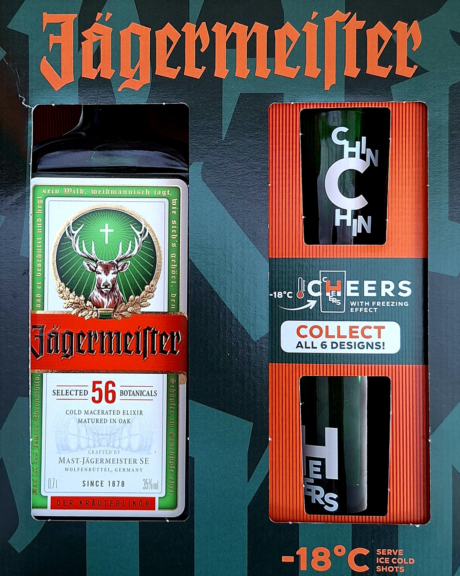 Jagermeister 0.7l + 2 shot pohár DRS