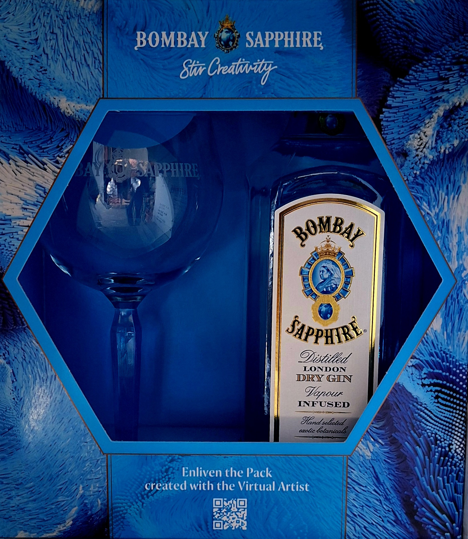 Bombay Sapphire 0.7l +1 pohár DRS