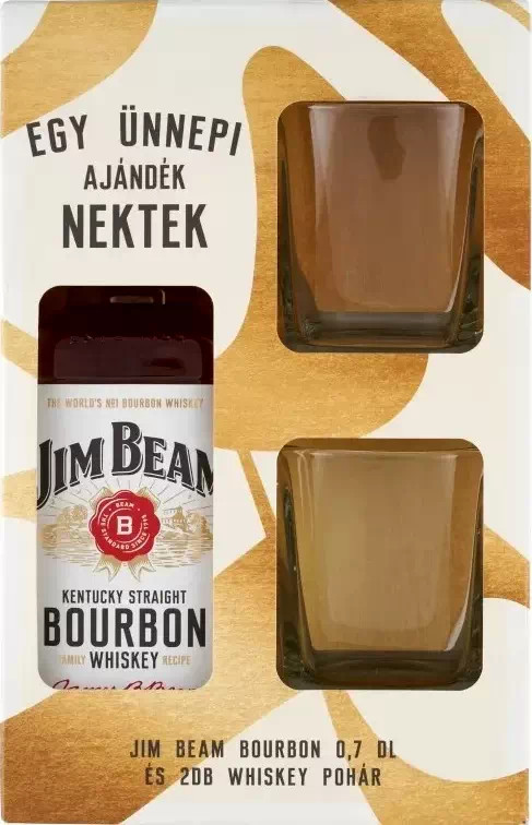 Jim Beam Amerikai Whiskey 0.7l +2 pohár DRS