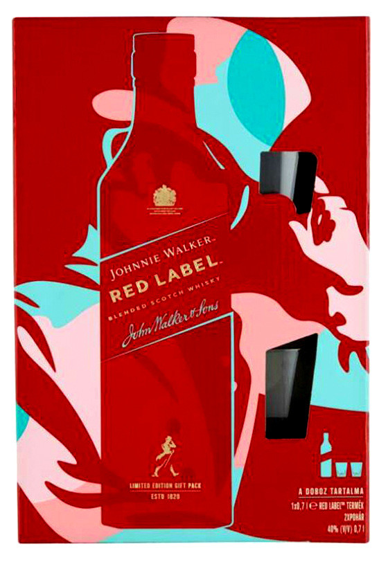 Johnnie Walker Red Label Whisky 0.7l +pohár