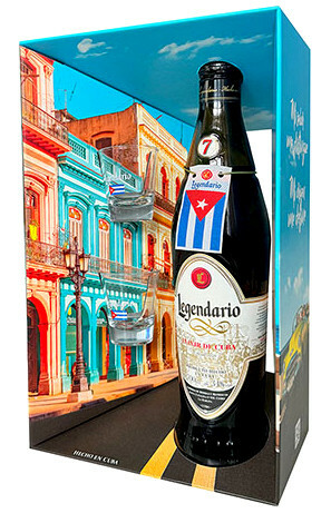 Legendario Elixir de Cuba Rum 0.7l + 2 pohár